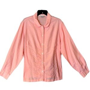 Vintage light pink Peter Pan collar button down shirt.